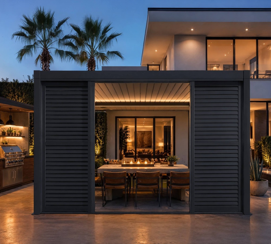 Aluminum slat privacy screen