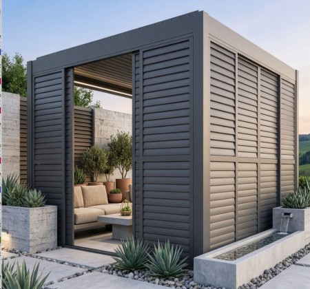 Aluminum slat privacy screen 2
