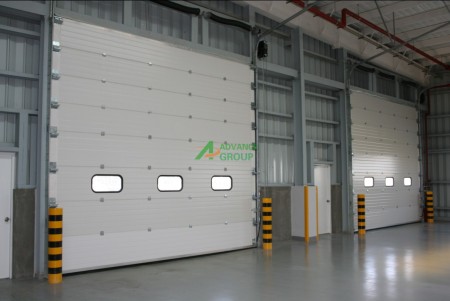 Insulated Industrial Sectional Overhead Door, Automatic Lifting Door for Warehouse Factory Loading D 2