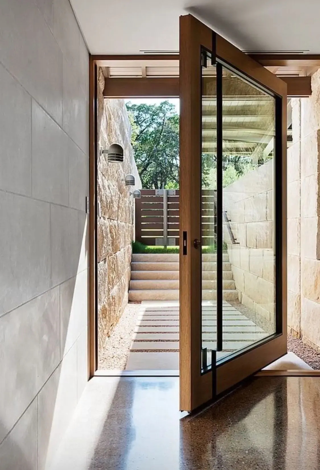 Glass Povot Entrance Door