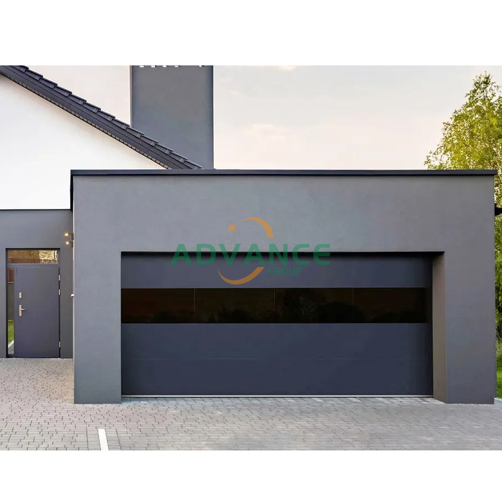 Frameless Solid Aluminum Panel Sectional Overhead Garage Door, Hidden Aluminum Structure for Modern
