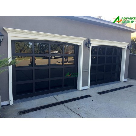 Aluminum Framed&Tempered Glass Overhead Garage Door for Villa & Commercial Use 2