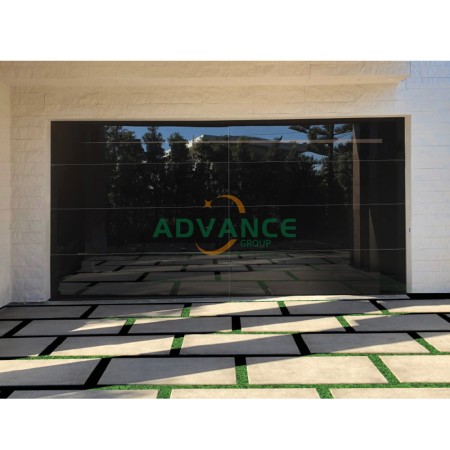 Luxury Frameless Mirror Glass Sectional Overhead Garage Door for Modern Villa 5