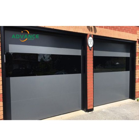 Frameless Solid Aluminum Panel Sectional Overhead Garage Door, Hidden Aluminum Structure for Modern 4