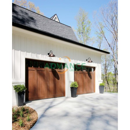 Solid Wood Sectional Overhead Garage Door, Custom Natural Timber Garage Door for Luxury Villa 1