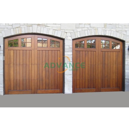 Solid Wood Sectional Overhead Garage Door, Custom Natural Timber Garage Door for Luxury Villa 5